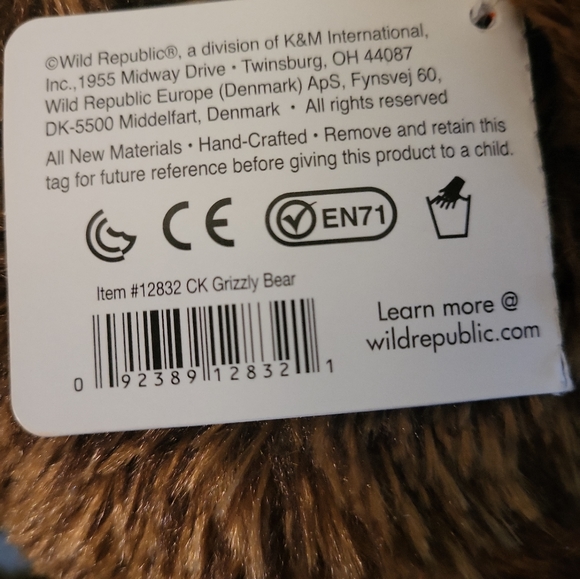 Wild Republic Grizzly Bear 12" Plush. Brand New w/ Tags. - Picture 3 of 10
